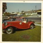 My wife in my 1952 MG TD October 1970